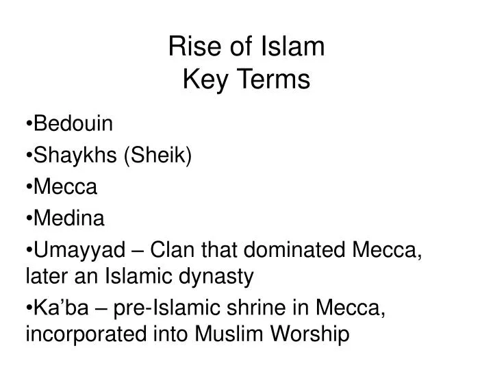 rise of islam key terms