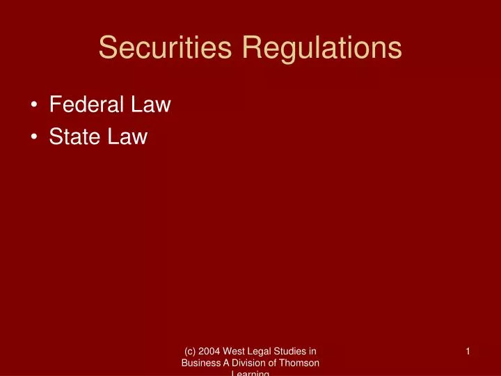 securities regulations