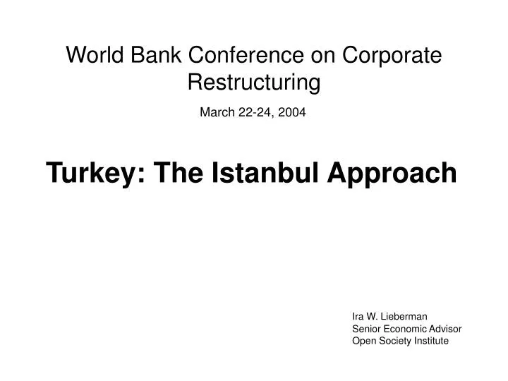 world bank conference on corporate restructuring