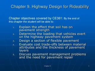 Chapter 9. Highway Design for Rideability