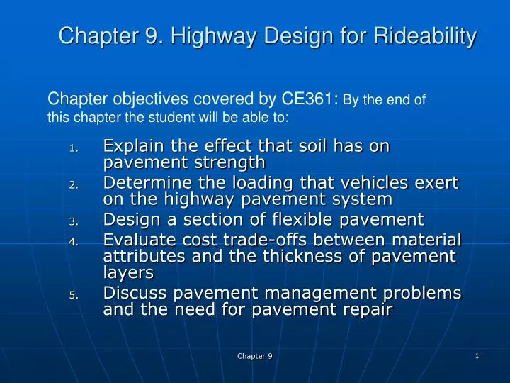 chapter 9 highway design for rideability