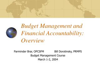 Budget Management and Financial Accountability: Overview