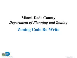 Zoning Code Re-Write
