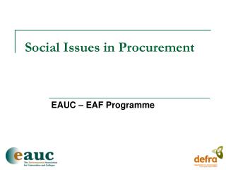 Social Issues in Procurement