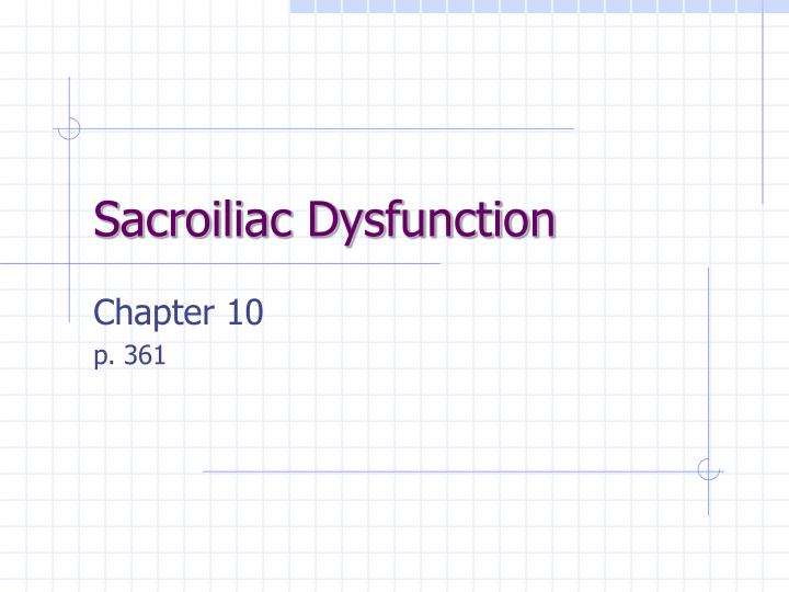 sacroiliac dysfunction