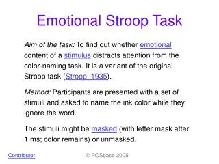 Emotional Stroop Task