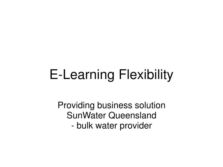 e learning flexibility