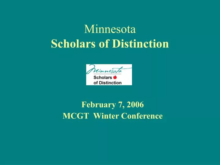 minnesota scholars of distinction