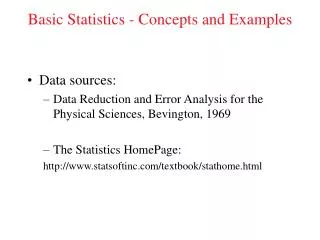 Basic Statistics - Concepts and Examples