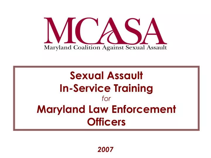 sexual assault in service training for maryland law enforcement officers