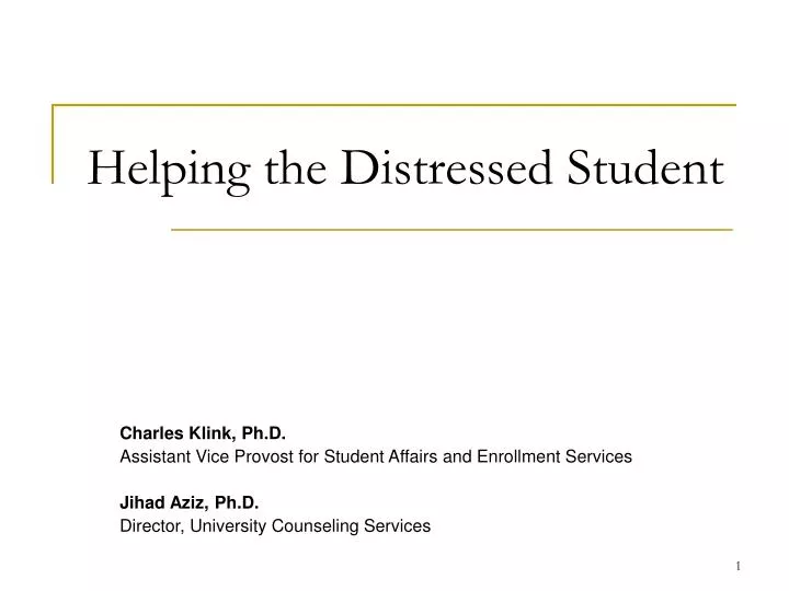 helping the distressed student