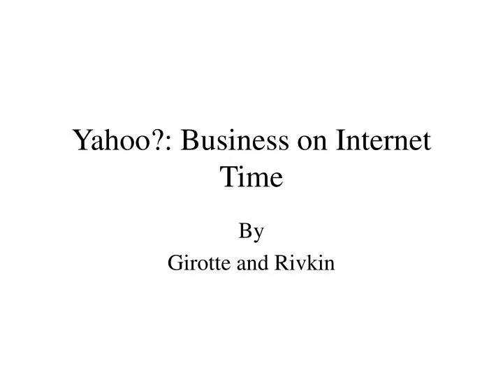 yahoo business on internet time