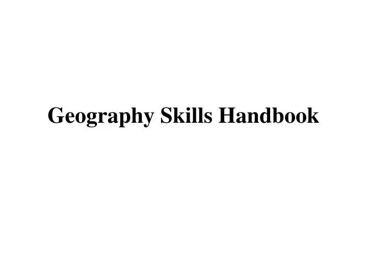 geography skills handbook