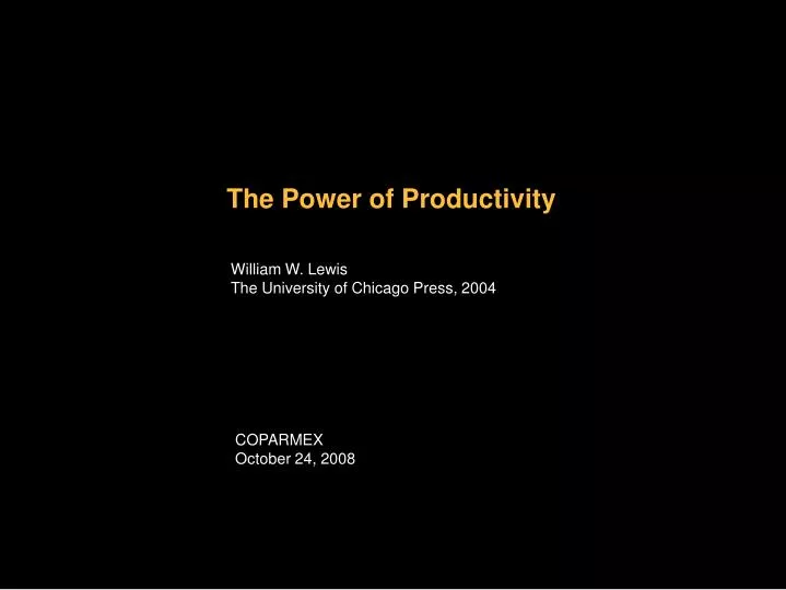 the power of productivity