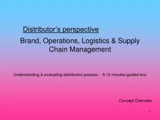 Brand, Operations, Logistics &amp; Supply Chain Management