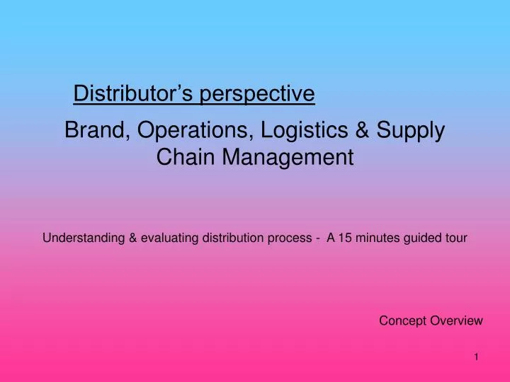 brand operations logistics supply chain management
