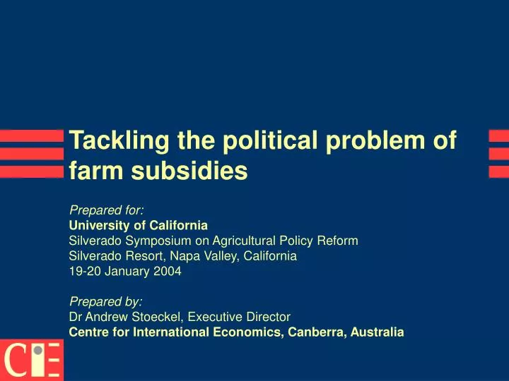 tackling the political problem of farm subsidies