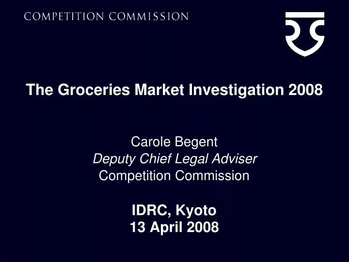 the groceries market investigation 2008