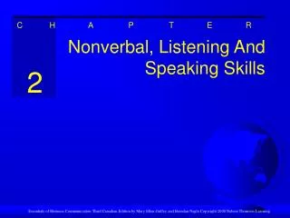 Nonverbal, Listening And Speaking Skills