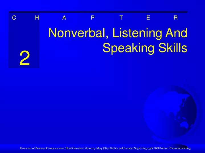 nonverbal listening and speaking skills