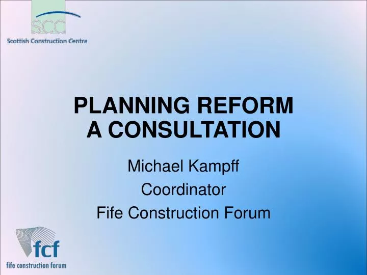 planning reform a consultation