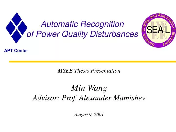 automatic recognition of power quality disturbances