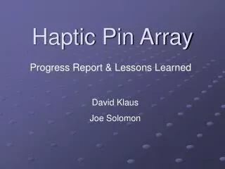 Haptic Pin Array