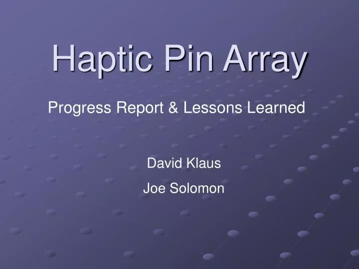 haptic pin array