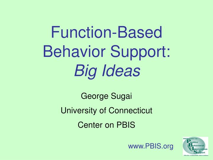 function based behavior support big ideas