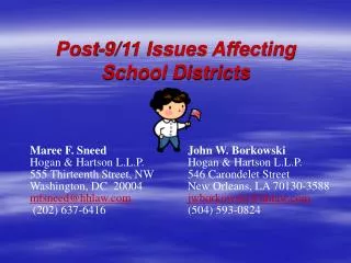 Post-9/11 Issues Affecting School Districts