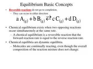 Equilibrium Basic Concepts