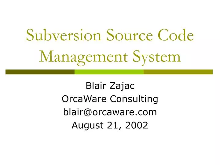 subversion source code management system