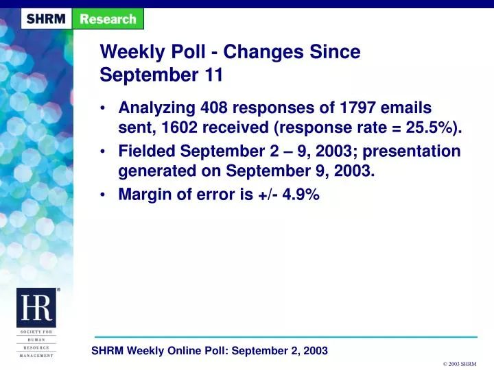 weekly poll changes since september 11