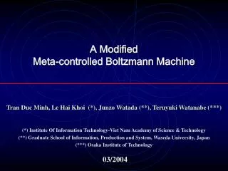 A Modified Meta-controlled Boltzmann Machine