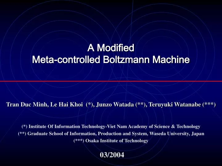 a modified meta controlled boltzmann machine