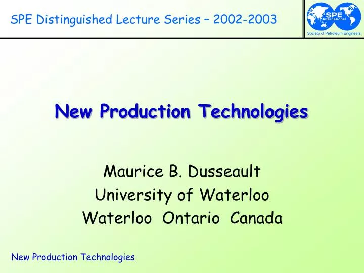 new production technologies