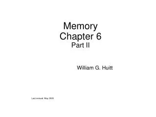 Memory Chapter 6 Part II