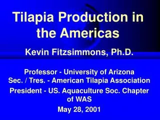 Tilapia Production in the Americas