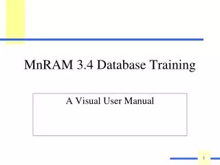 MnRAM 3.4 Database Training