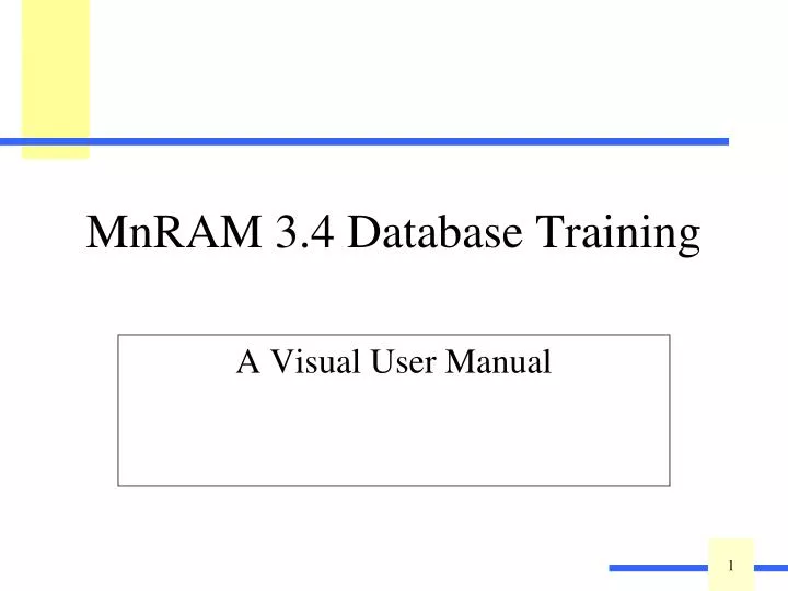 mnram 3 4 database training