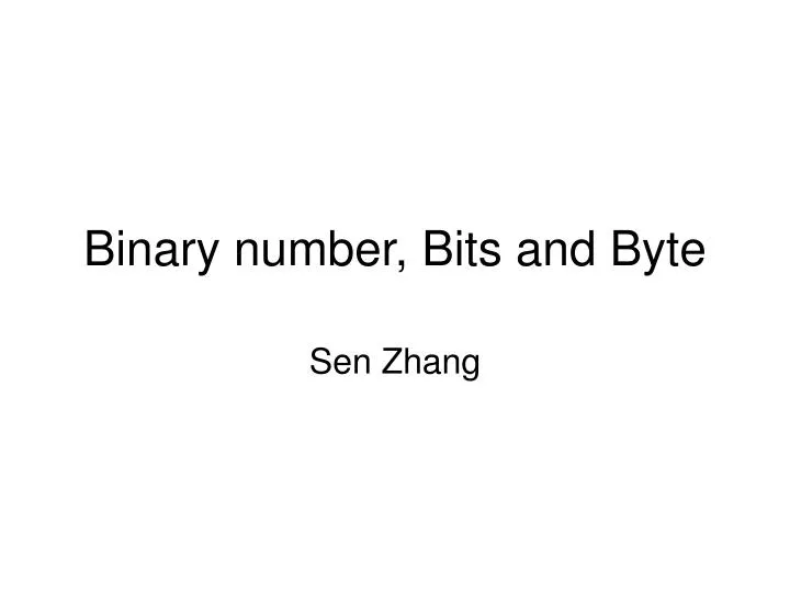 binary number bits and byte