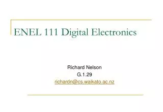 ENEL 111 Digital Electronics