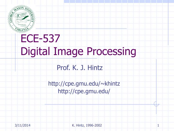 ece 537 digital image processing