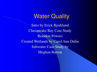 Water Quality