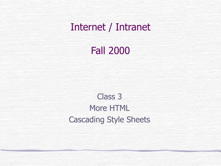 internet intranet fall 2000
