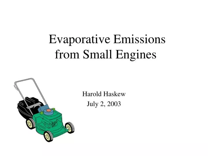 evaporative emissions from small engines