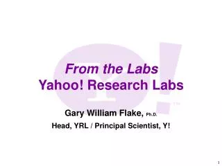 From the Labs: Yahoo! Research Labs