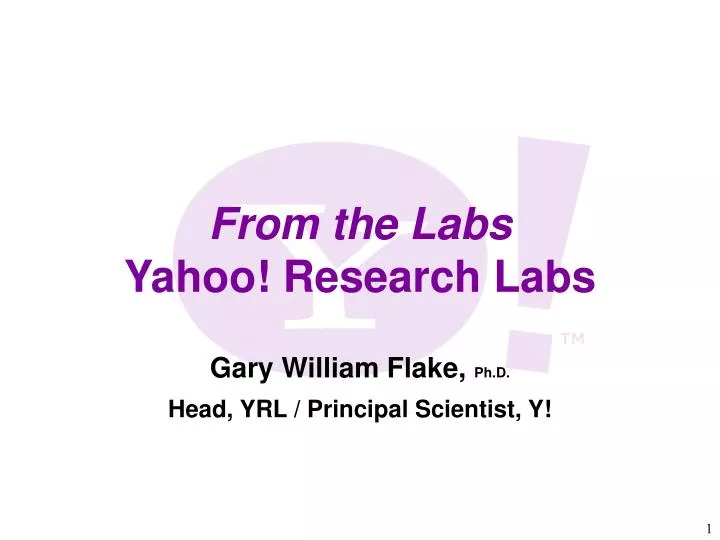 gary william flake ph d head yrl principal scientist y