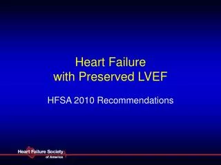 Heart Failure with Preserved LVEF