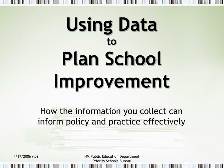 using data to plan school improvement